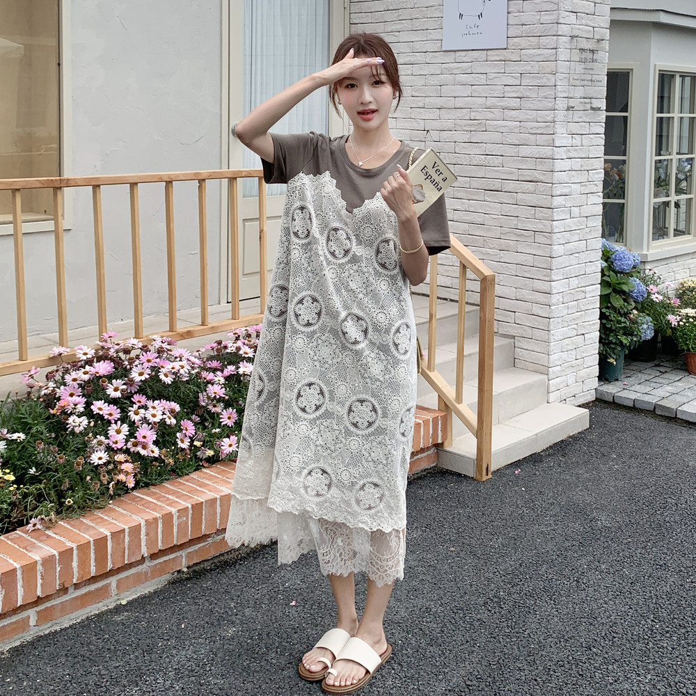 2025【现货夏款】新货蕾丝拼接连衣裙201-Q069-P145-控218,女装连衣裙,浙宝201