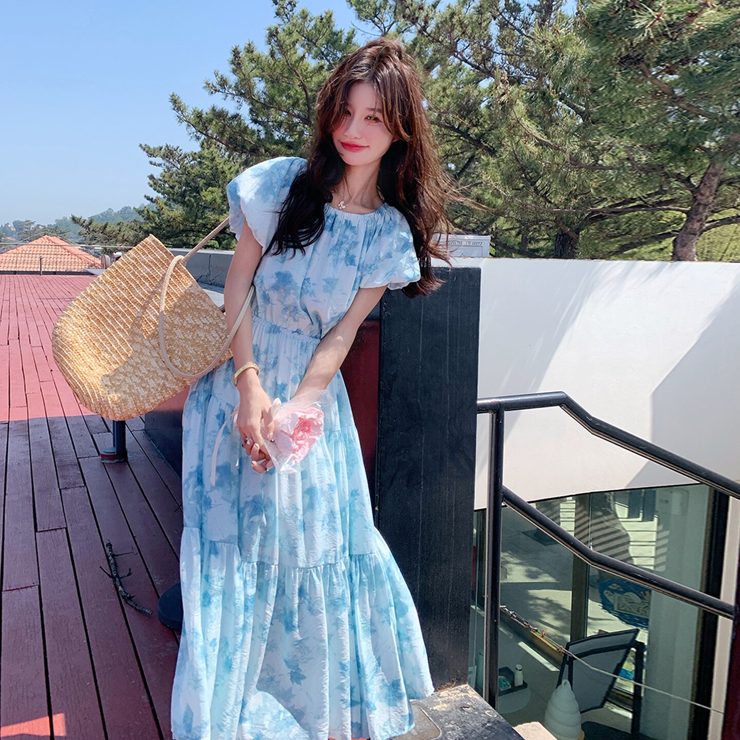 2025【现货夏款】新货碎花连衣裙201-Q117-P135-控198,女装连衣裙,浙宝201