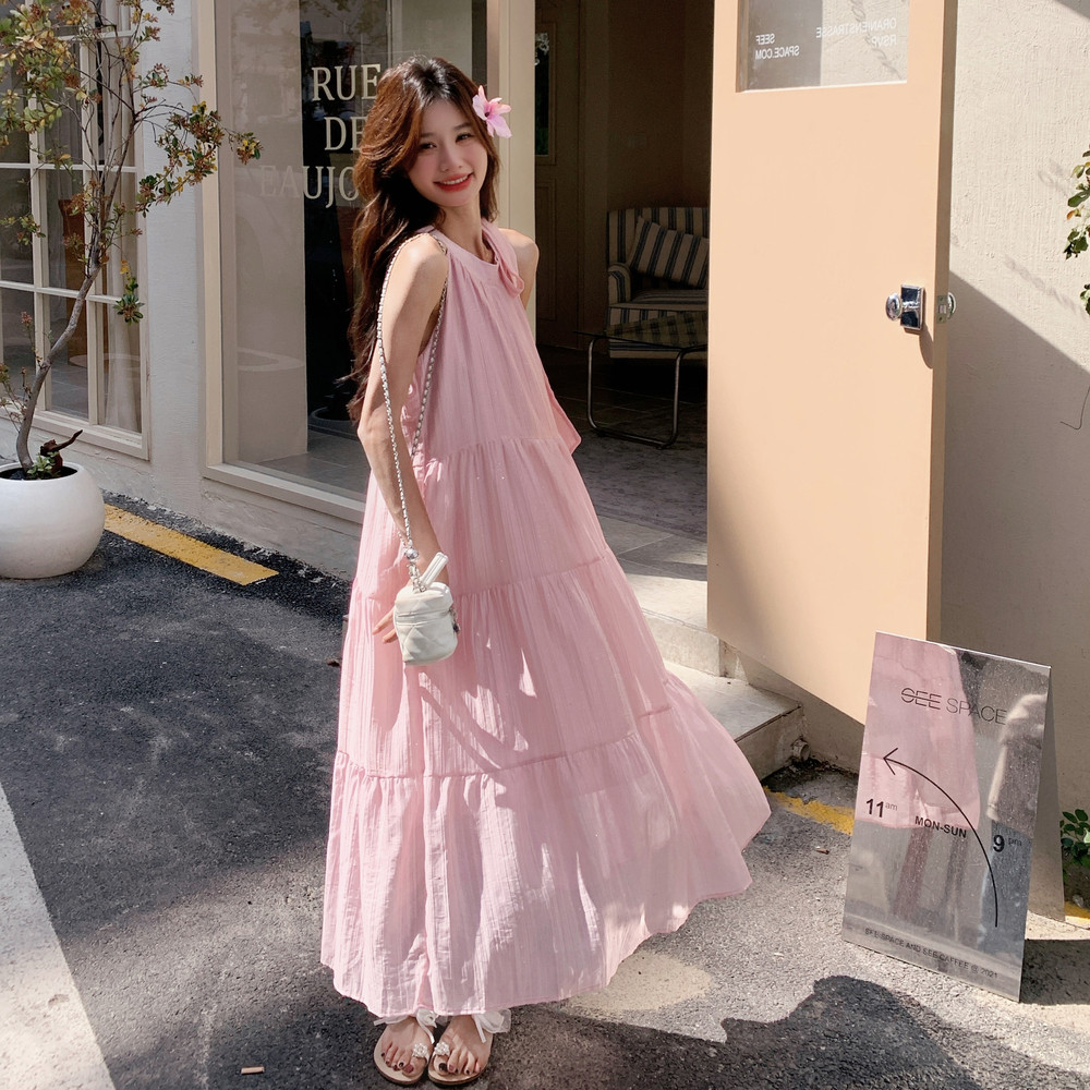 2025【现货夏款】新货挂脖连衣裙201-Q063-P115-控178,女装连衣裙,浙宝201