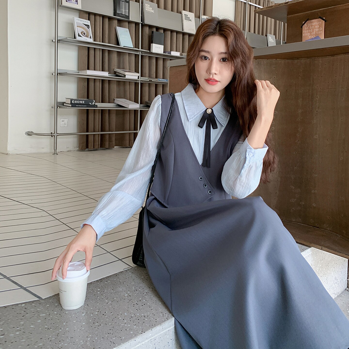 2025【现货秋款】新货假两件套连衣裙201-Q153-P145-控218,女装连衣裙,浙宝201