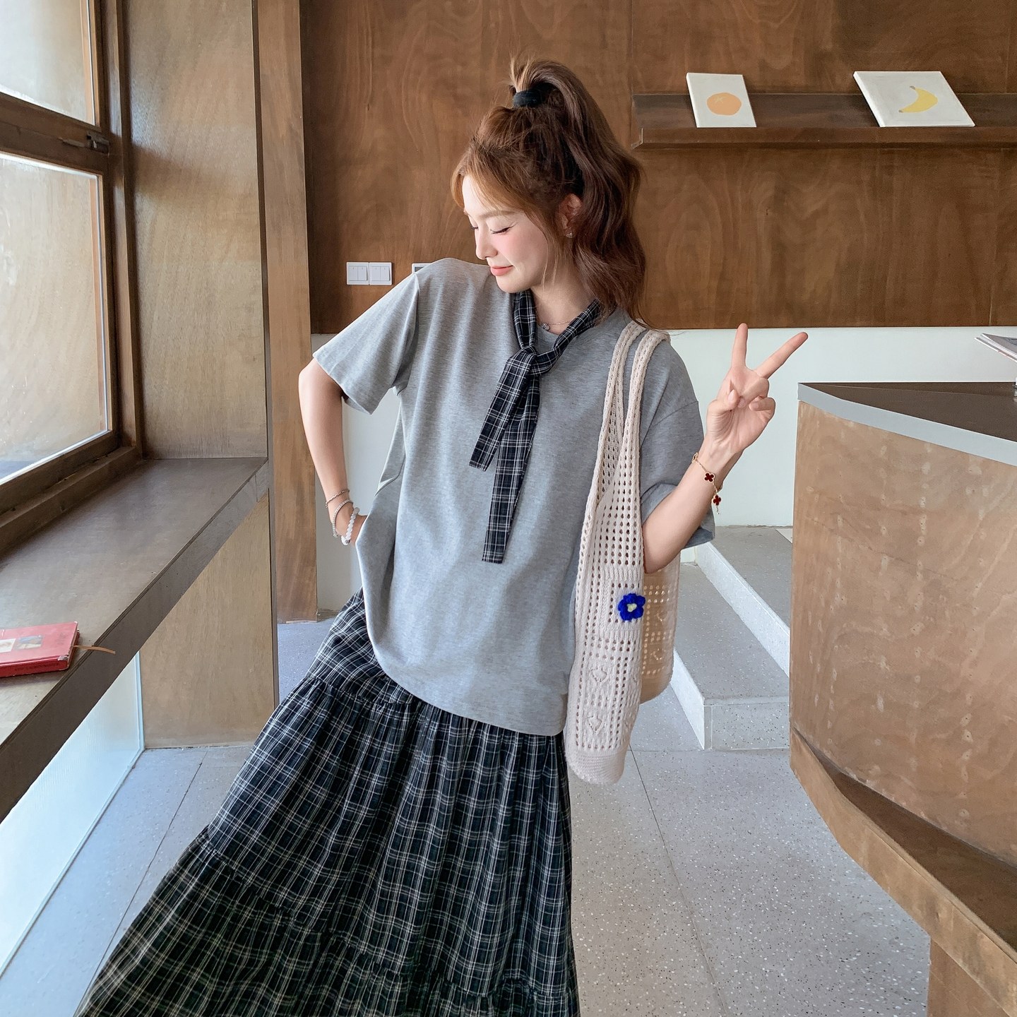 2025【现货夏款】新货格子半裙201-Q089-P155-控228,女装套装/套裙,浙宝201