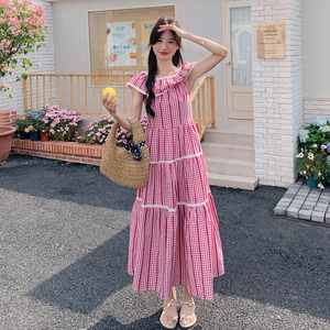 2025【现货夏款】新货格子连衣裙201-Q052-P125-控188，女装连衣裙，浙宝201