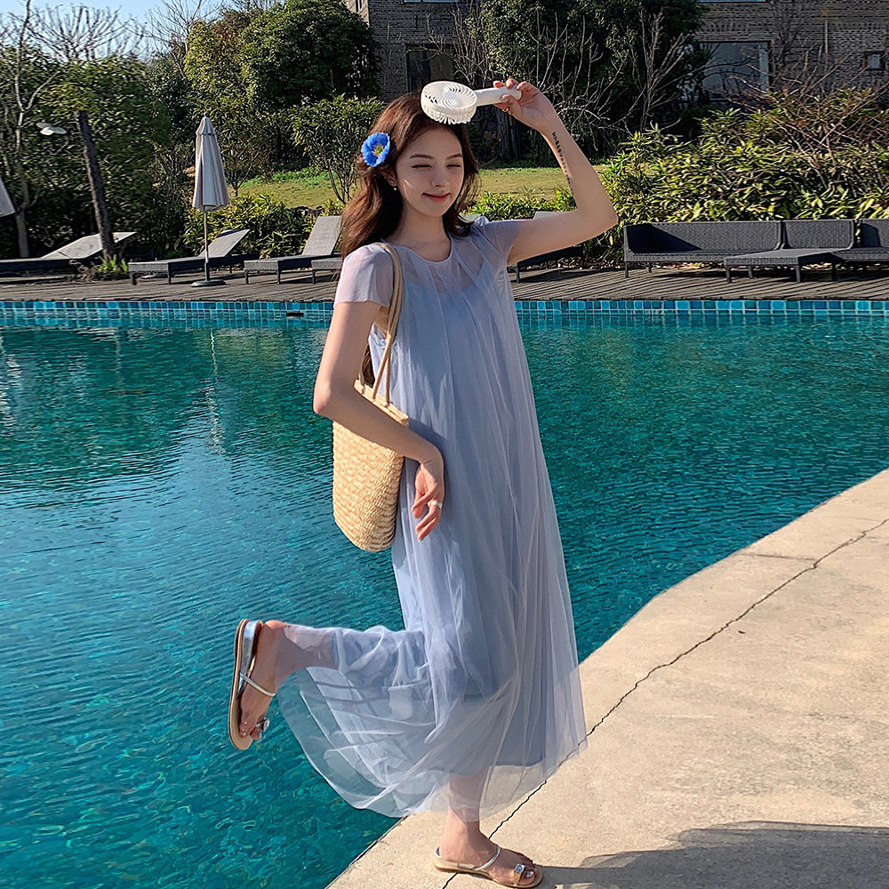 2025【现货夏款】新货网纱连衣裙201-Q018-P125-控188,女装连衣裙,浙宝201