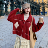 2026【现货春款】新货红翻领系带针织衫201-Q272-P115-控188，女装针织衫/毛衣，浙宝201