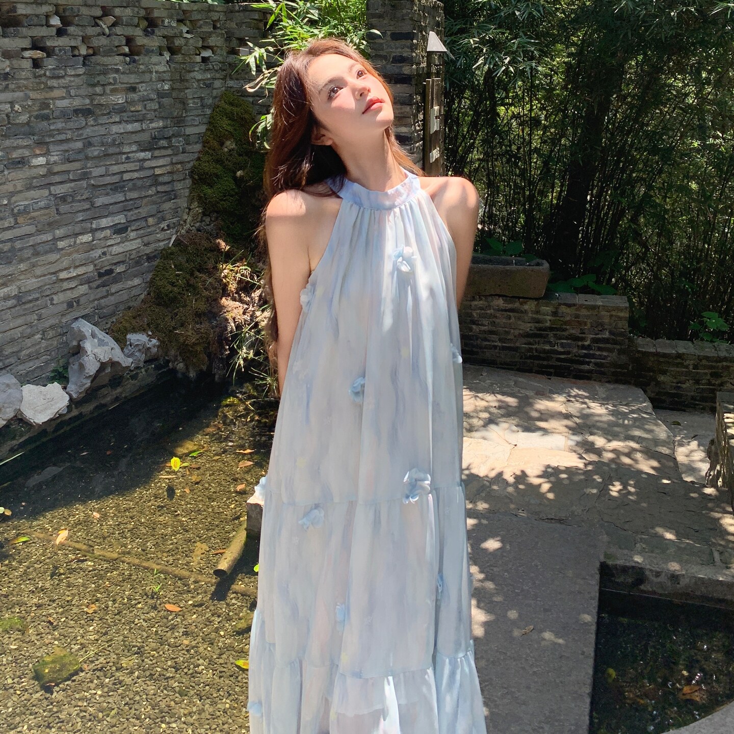 2025【现货夏款】新货立体花朵连衣裙201-Q103-P135-控198,女装连衣裙,浙宝201