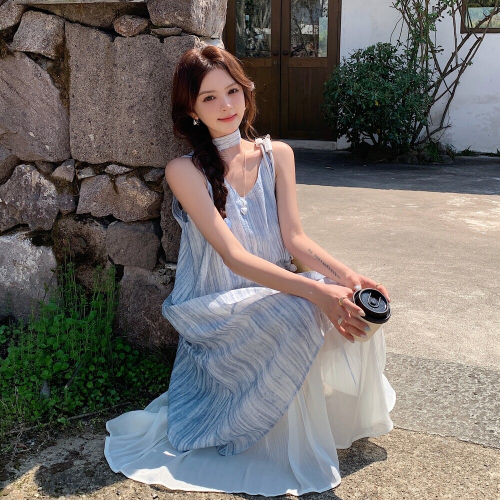 2025【现货夏款】新货V领吊带裙201-Q020-P115-控178,女装连衣裙,浙宝201