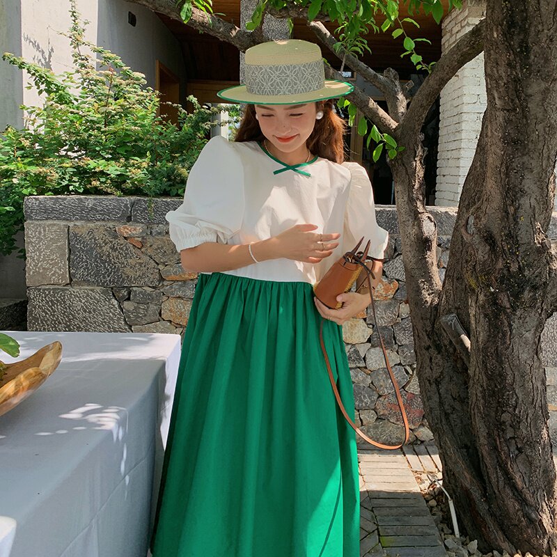 2025【现货夏款】新货蝴蝶结连衣裙201-2219-p105-控158,女装连衣裙,浙宝201