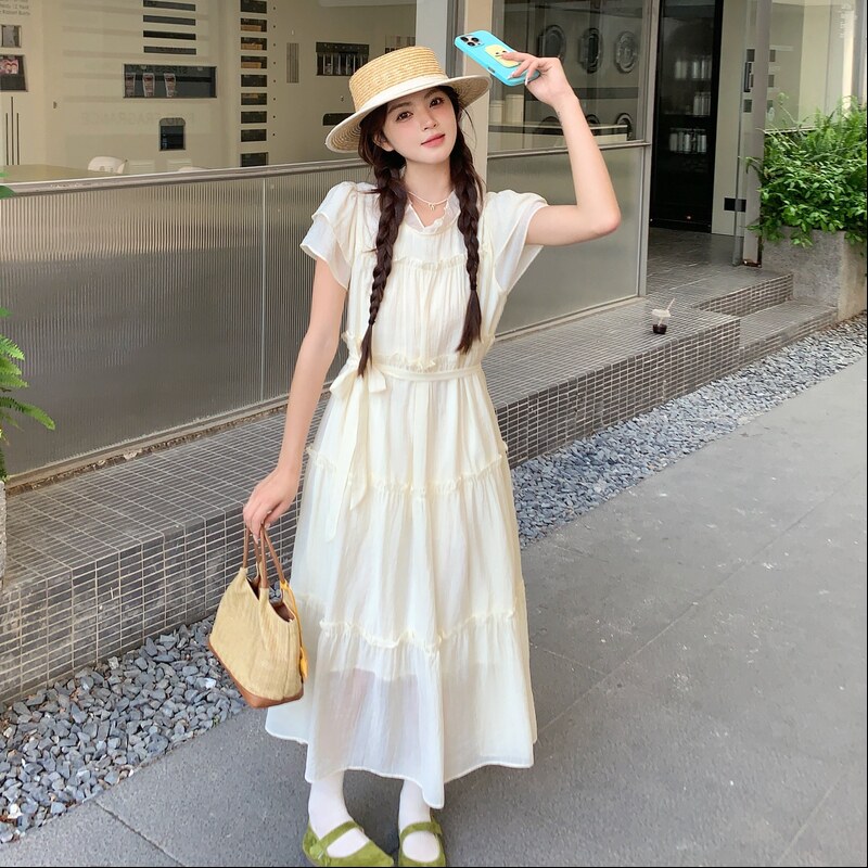 2025【现货夏款】新货飞飞袖仙女连衣裙201-Q075-P125-控188,女装连衣裙,浙宝201