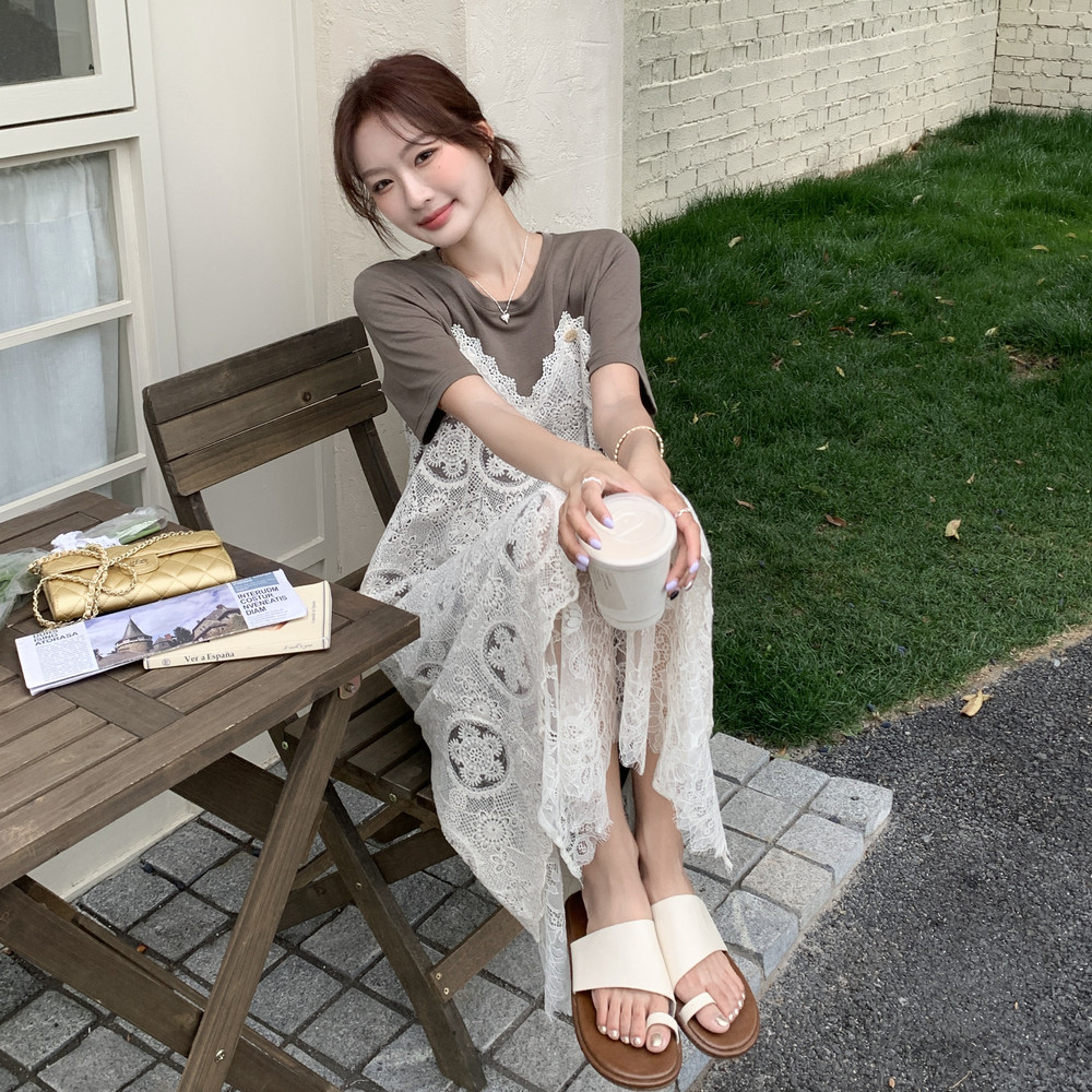 2025【现货夏款】新货蕾丝拼接连衣裙201-Q069-P145-控218,女装连衣裙,浙宝201