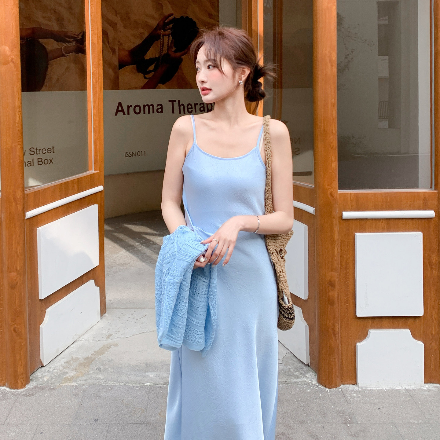 2026【现货春款】新货慵懒风露肩吊带裙201-Q365-P175-控288,女装套装/套裙,浙宝201