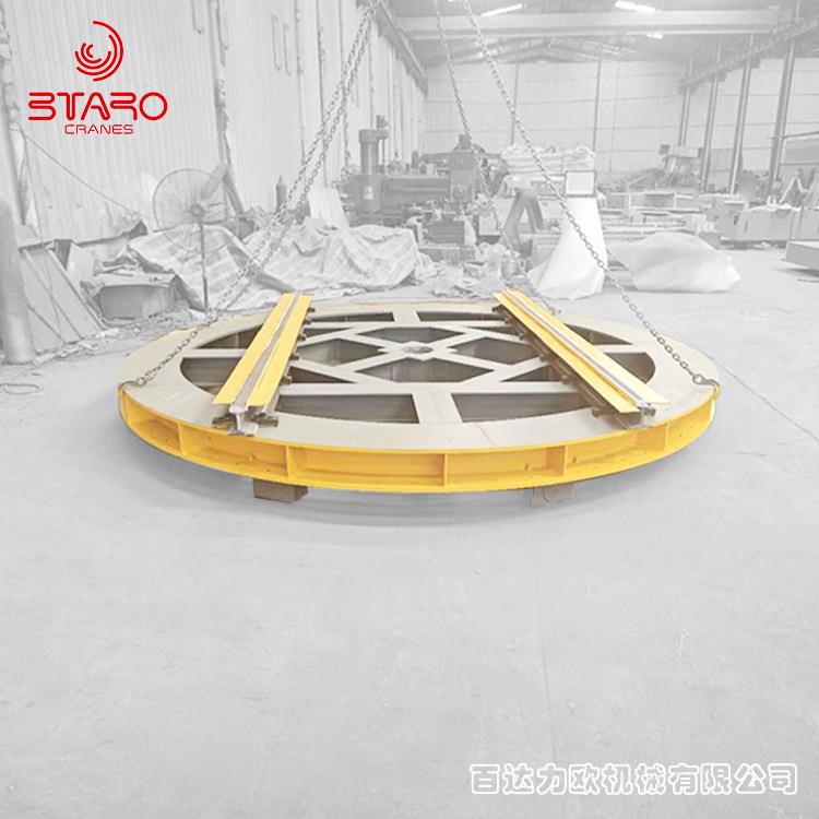 电动轨道平车-80吨工厂货物搬运车无线遥控电动轨道转盘车