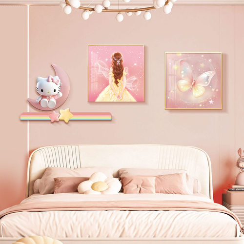 儿童屋房间卧室床头装饰画女孩男孩卡通简约挂画背景墙壁画
