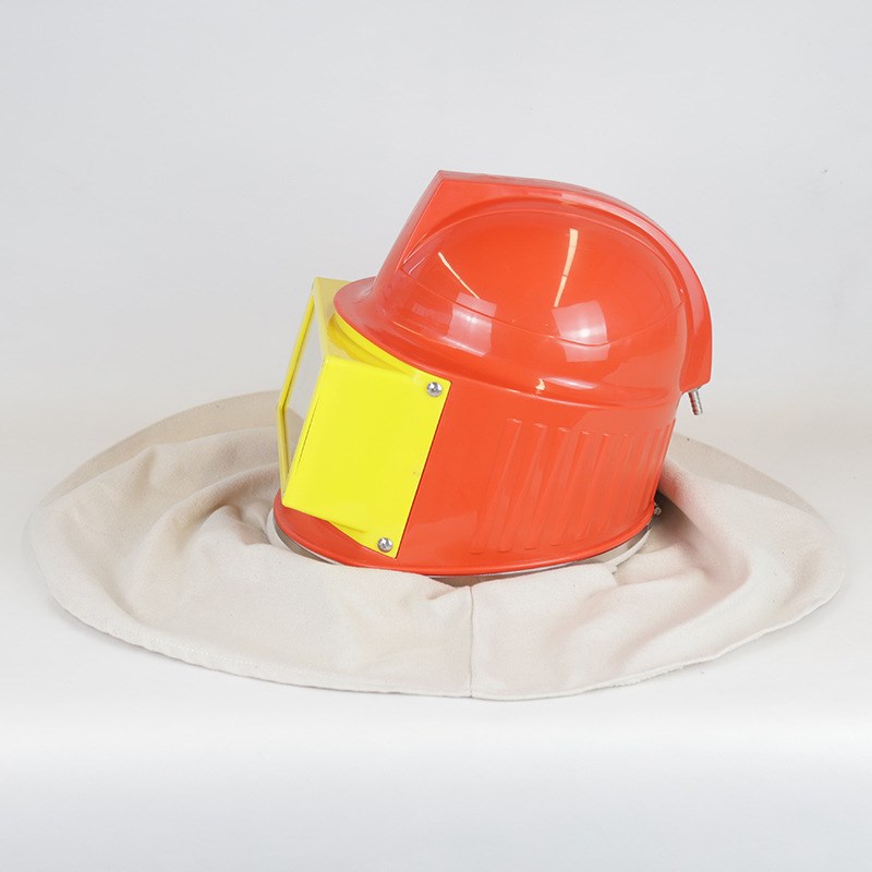 打砂衣喷砂头罩安全帽白色加厚帆布面罩喷漆打砂冲沙喷砂头罩