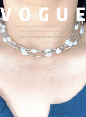 法式轻奢天然淡水珍珠绞花项链多层缠绕麻花颈链气质个性锁骨链