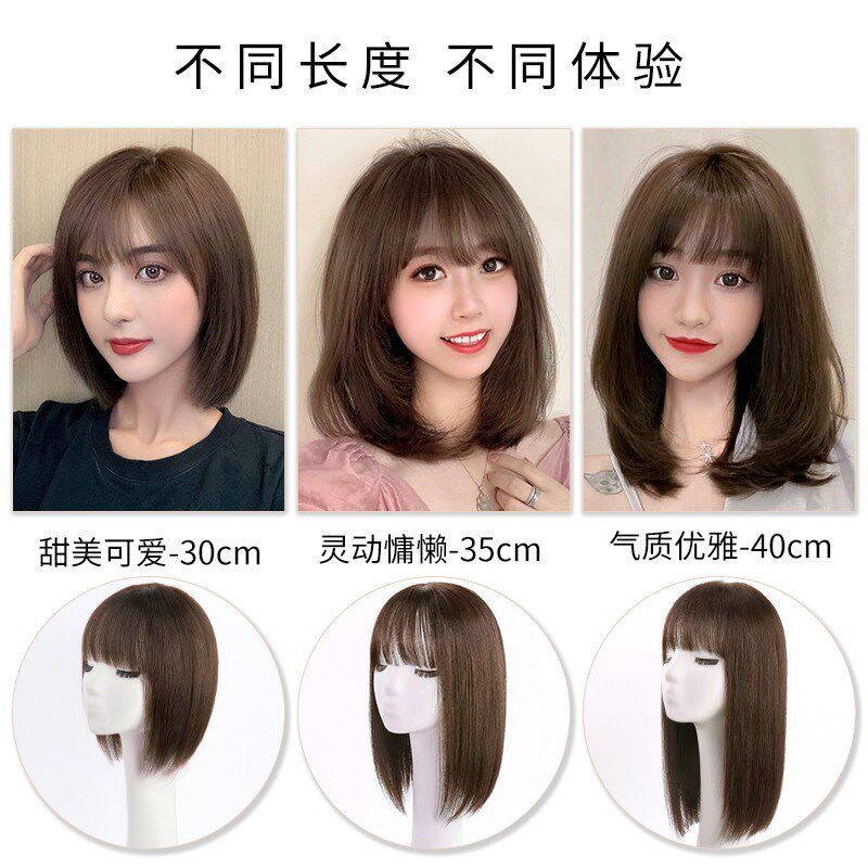 假发女黑长直发 假发头套工厂真人发丝自然锁骨发 假发全头套