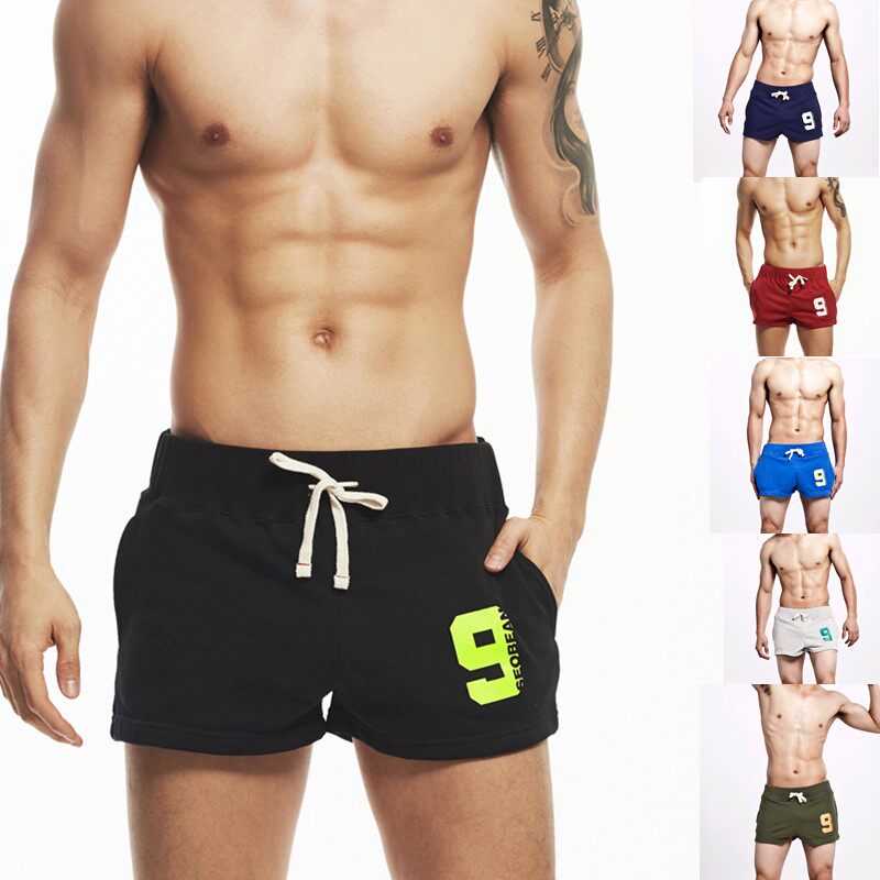 纯棉三分裤男潮流 韩版修身百搭时尚运动3分裤男健身跑步居家短裤