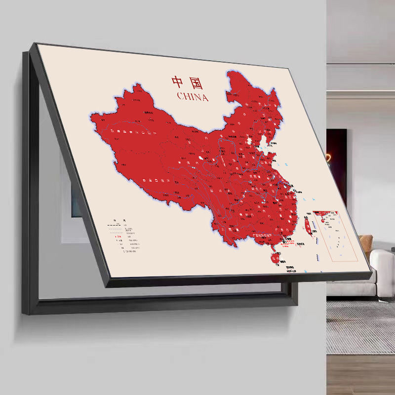 2025年新款中国省份地图电表箱装饰画免打孔遮挡弱电闸配电盒挂画