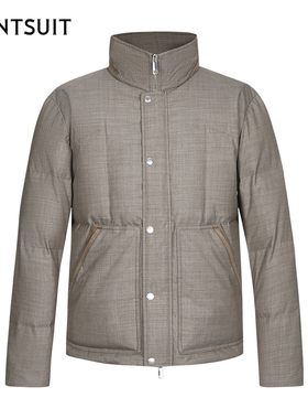 WANTSUIT男士冬季浅灰色短款羽绒服保暖专柜正品礼物老钱保暖百搭