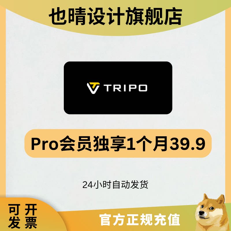 tripo ai文字图片2d转3D代充值会员tripoai tripo会员图片