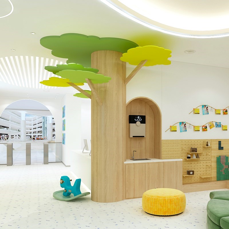 幼儿园环创大树造型落地摆件绘本馆图书馆大厅包柱子树形展示架