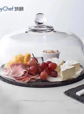 黑色西板岩餐盘寿创意日式司石盘牛餐具托盘餐排大85204理石盘子