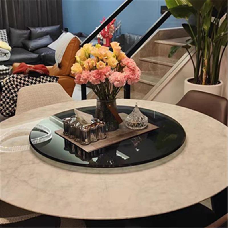 桌面台面转座转台ZVD圆台园餐桌商转桌盘玻璃圆桌餐桌旋转盘家底