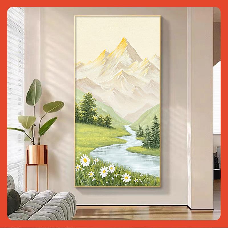 ?入户正对门墙画水玄关装道饰挂画现代简约山画大气玄幻VSG走廊过