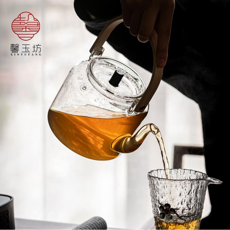 玻璃茶壶单电陶炉烧ITS水耐壶茶茶具壶热高温加煮厚提梁壶大号泡