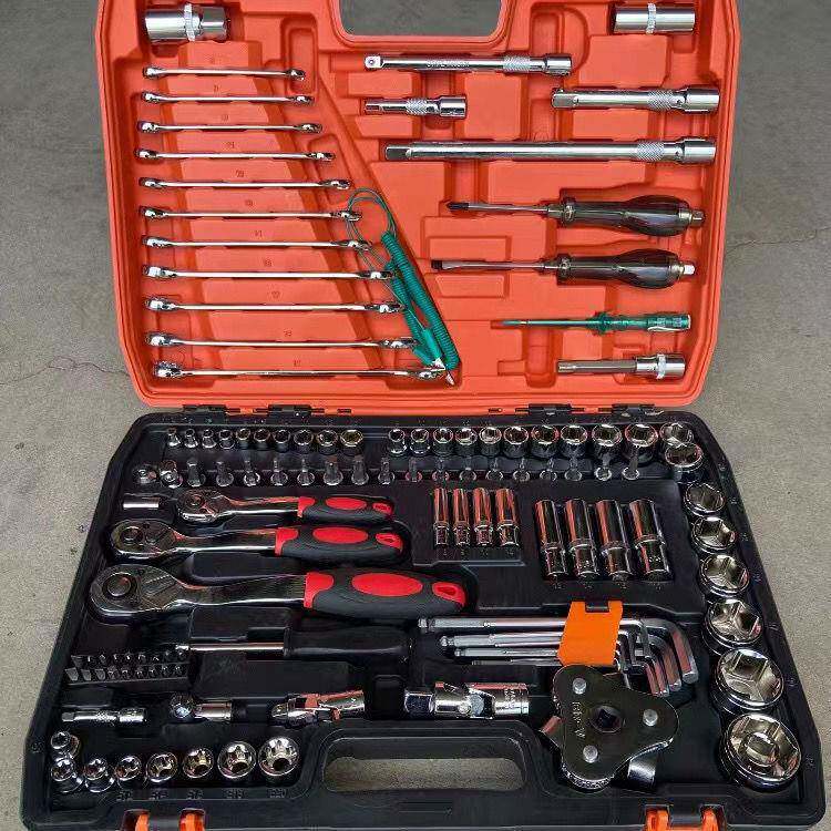 121件汽修家用工组合维修组套7无品牌/具套2齿快装速扳手套批头汽