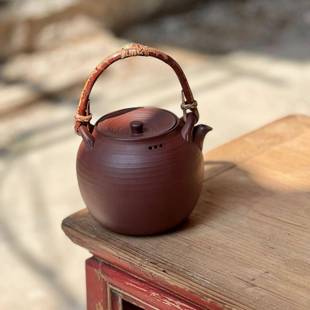 紫泥提梁陶泥养1生煮茶壶烧壶煮炉白水茶普电陶炉炭洱手工紫砂壶