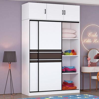 衣代柜推拉AL-22860纳门实木板式现简约衣柜简易收柜储柜物经济型