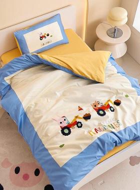 全棉卡通午数印码花纯棉a类幼儿园YM250224被子三件件六套儿童睡