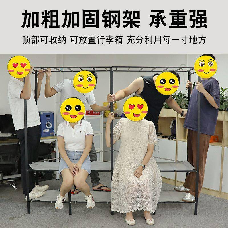 衣柜免安装简家用室全钢架易加粗加厚ZUZ出租房布橱衣结实耐卧用