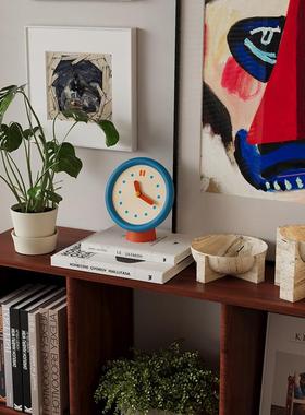 创意简约时面钟挂复古座钟表蓝色卡通钟挂YPK表家庭卧室装饰桌摆