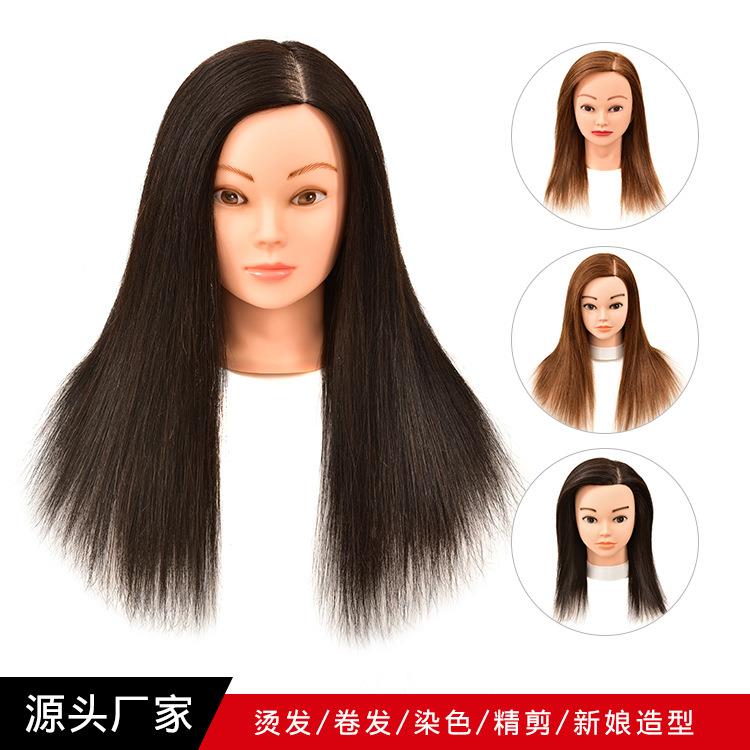 全假发头模可烫OMY吹剪发模特头真发人头染美发教习真头模厂家