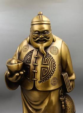 仿古一本万利账房先生古玩铜器工收铜摆件藏一本万利家居装饰艺品