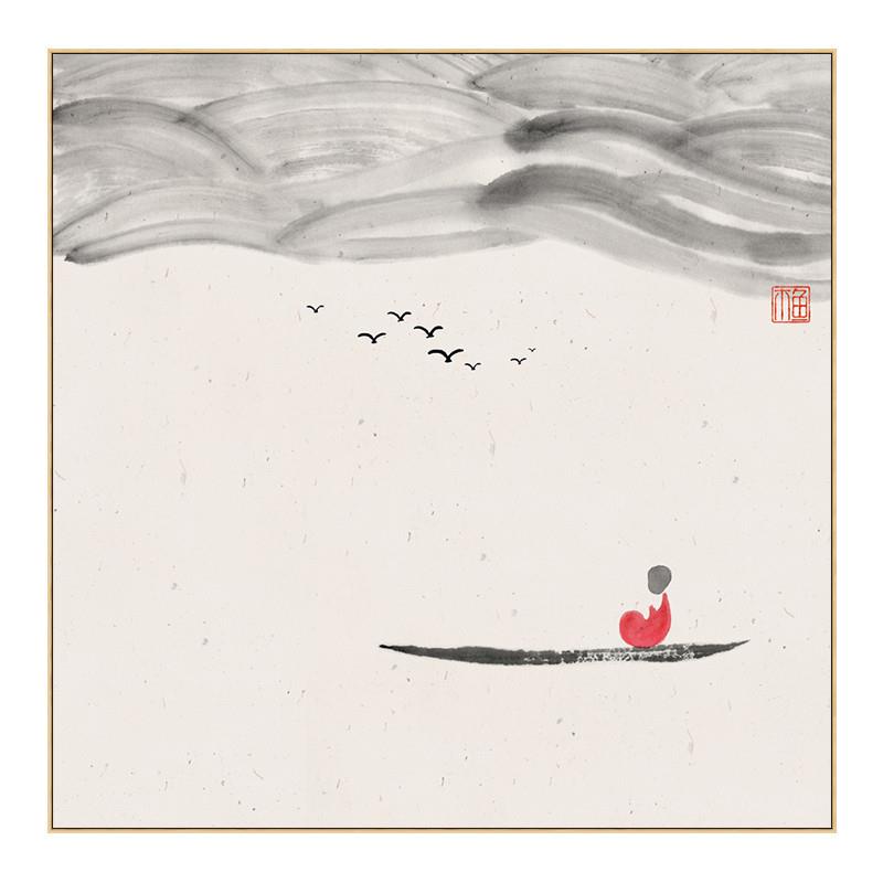 玄关装饰画新中式庆鲤鱼壁画喜吉祥锦国风挂画玄锦鲤关过道中餐厅