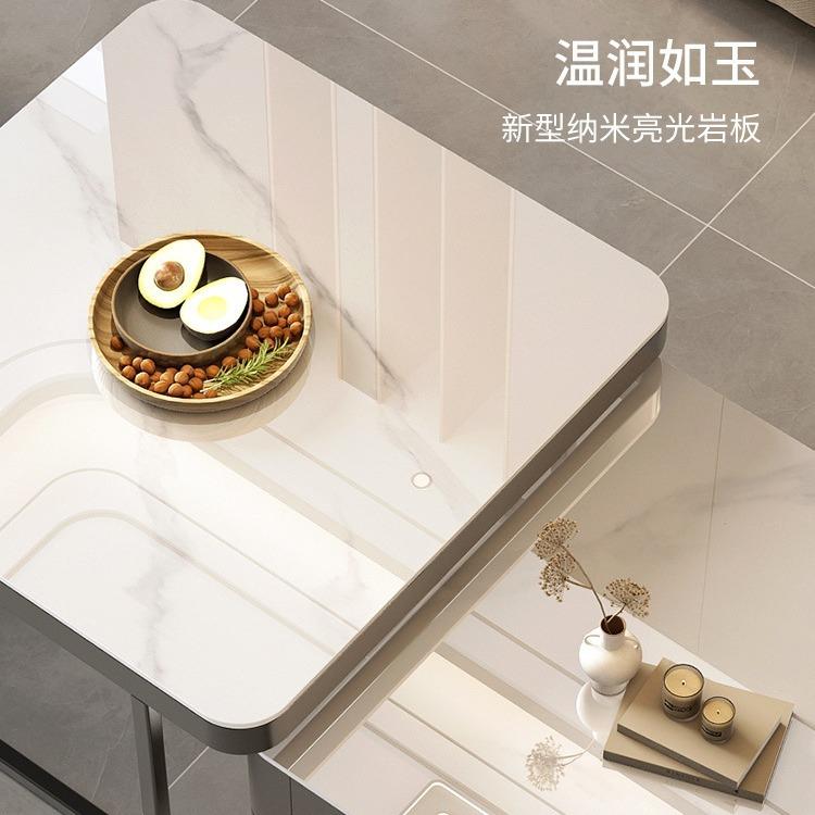 款轻茶奢茶几客厅家用现代小户型桌2025新岩玻璃板方形AOM电视柜