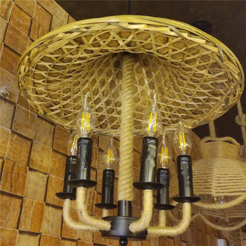 东南亚竹编吊风灯竹格吊灯编织竹灯笼民宿客卧厅室竹编灯复古MGU