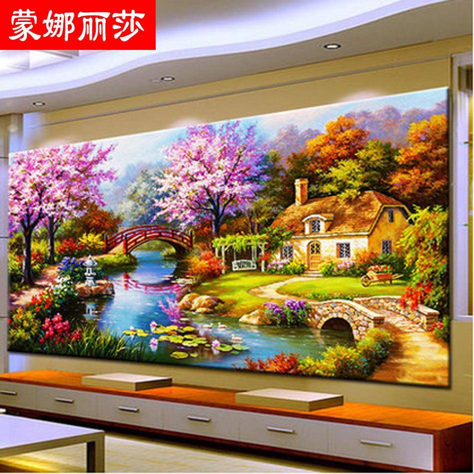 款梦幻家居园十字绣厂FJ0701.0家直销花田园新小风景园小屋