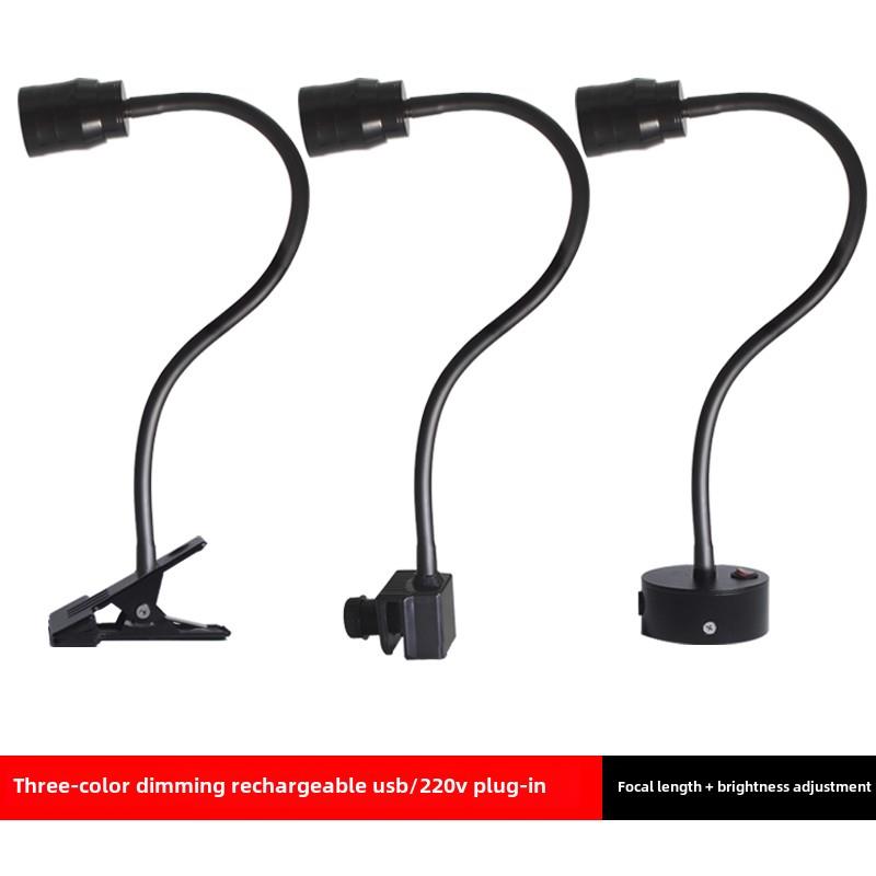 usb软管调焦无线射灯充电三色南美鱼缸造景夹子灯全光谱亮度可调
