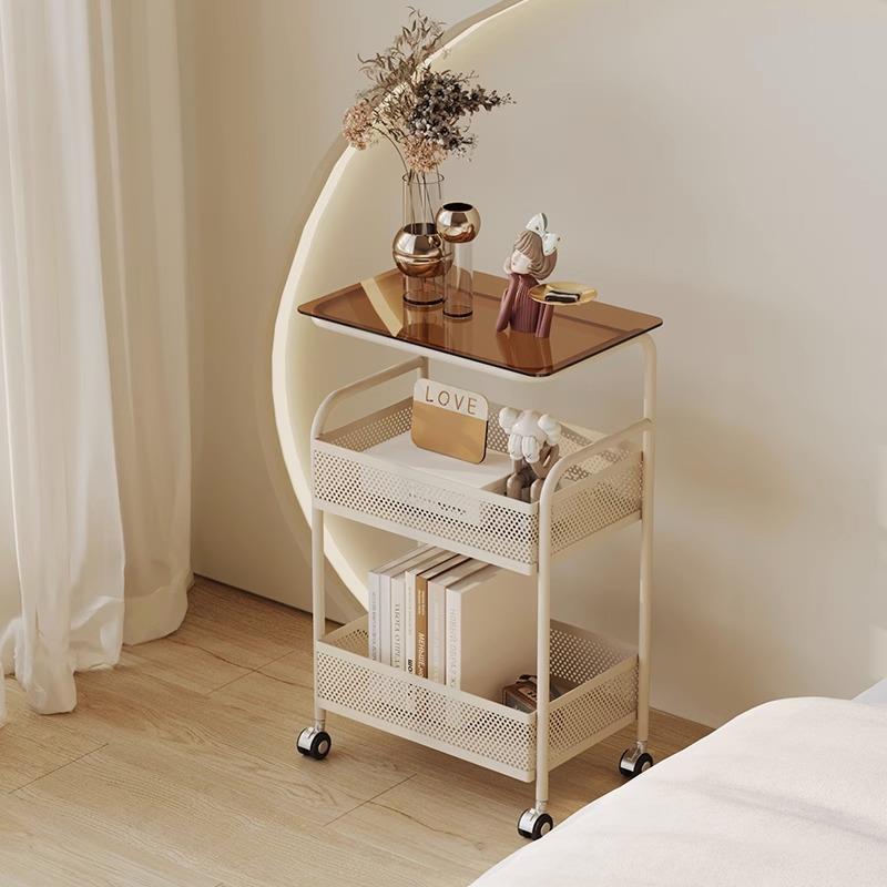 床头置物架卧室可移动边几客厅沙发边柜创意美容院小推车专用高级