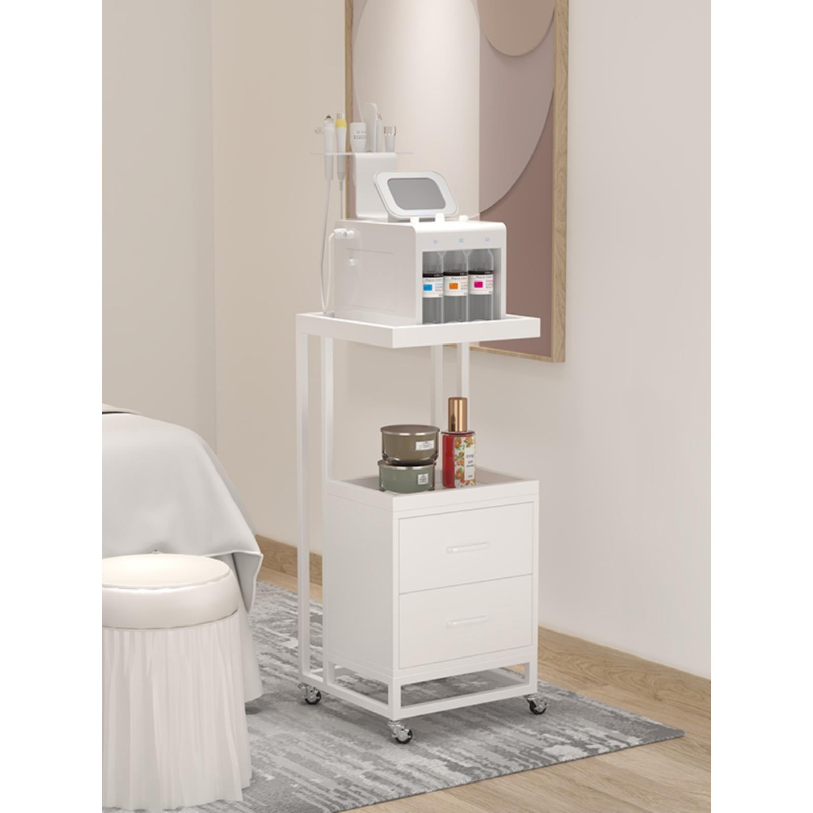 网红美容仪器美容院专用小推车小气泡底座支架移动工具车置物架