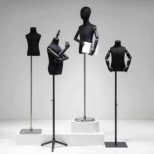 黑色儿童模特人偶童装店服装橱窗道具男女小孩全身人台模特展示架