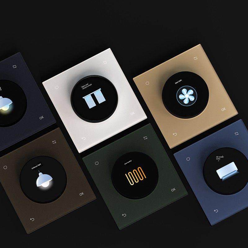 盈趣智能 日内瓦旋钮面板PGI1开关控制面板调光OLED镜面屏-KNX版,电子/电工,智能开关,淘宝优惠券,粉丝福利购,淘宝优惠卷