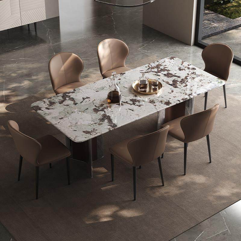 轻奢高级感大理石餐桌现代简约长方形家用餐桌椅组合小户型吃饭桌,住宅家具,大理石餐桌,淘宝优惠券,粉丝福利购,淘宝优惠卷