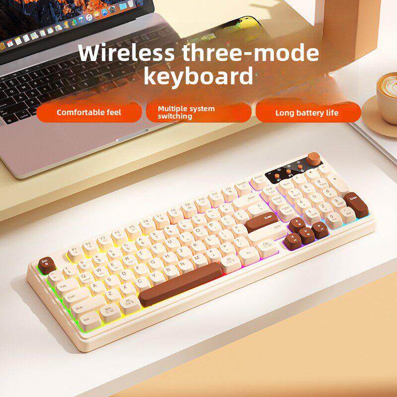 Bow无线蓝牙电脑键盘和鼠标套装有线机械茶轴感觉女孩办公室电子