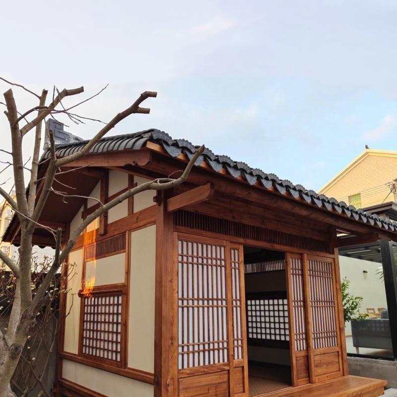 户外庭院茶室民宿长廊防腐木木屋六角凉亭实木农家乐古建户外庭院