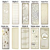 镂空屏风隔断轻奢不锈钢现代简约铁艺玄关入户新中式 遮挡格栅装 饰