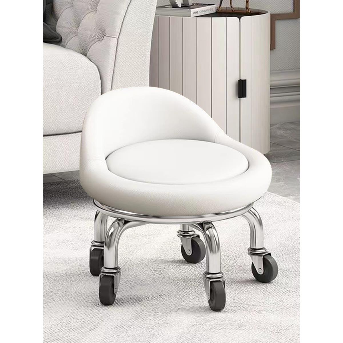 移动带轮小凳子擦地凳儿童学步旋转滑轮矮凳万向轮修脚美缝圆板凳